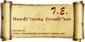 Thuránszky Erzsébet névjegykártya